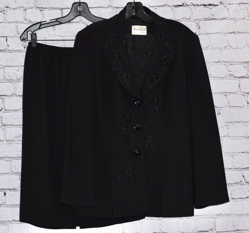 FRANK USHER Couture Evening Special Occasion Skirt Jacket 2pc Suit Size 8